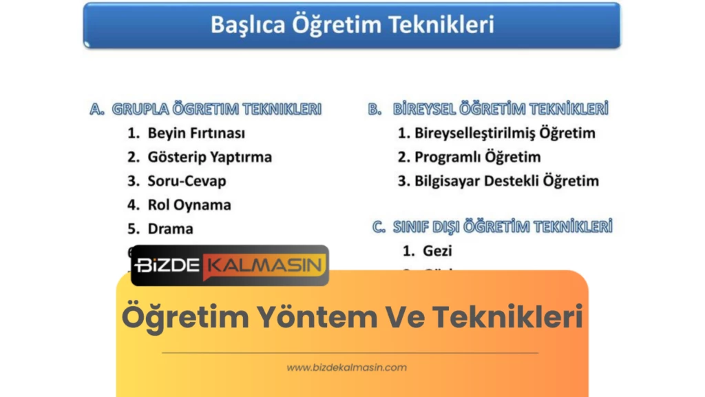 Öğretim Yöntem Ve Teknikleri