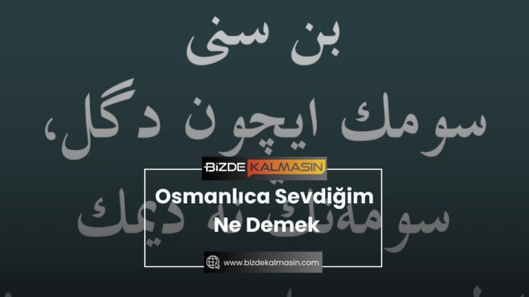 Osmanlıca Sevdiğim Ne Demek