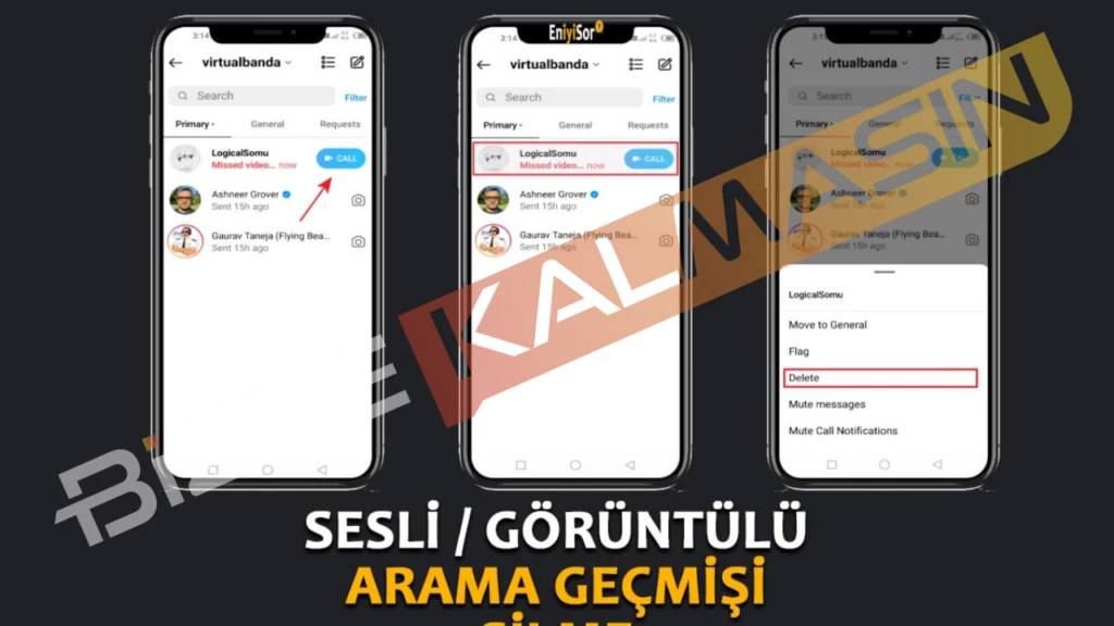 Instagram Sesli Arama Geçmişi Silme